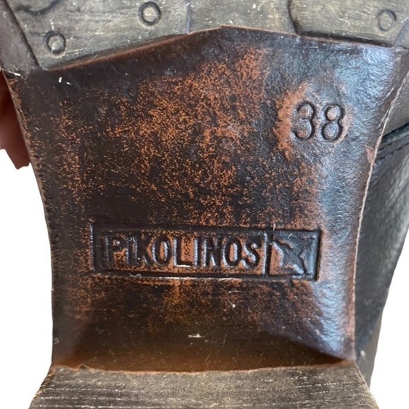 PIKOLINOS Black Lace Up Oxford Heels Shoes 38 7.5 - Picture 11 of 13